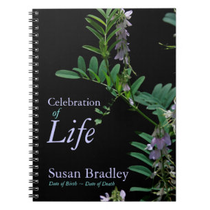 Indigo 2 Floral Photography Funeral Guest Book