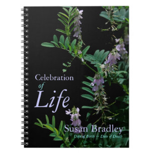 Indigo 3 Floral Photography Funeral Guest Book