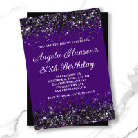 Indigo and Black Glitter 30th Birthday