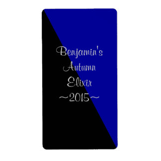 Indigo and Black Special Home Wine Label