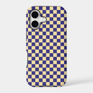 Indigo and butter chequerboard pattern
