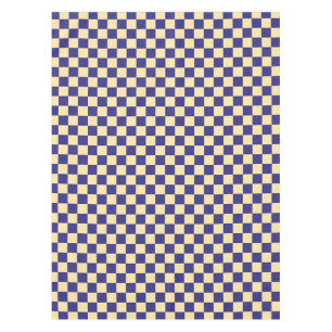 Indigo and butter chequerboard pattern tablecloth