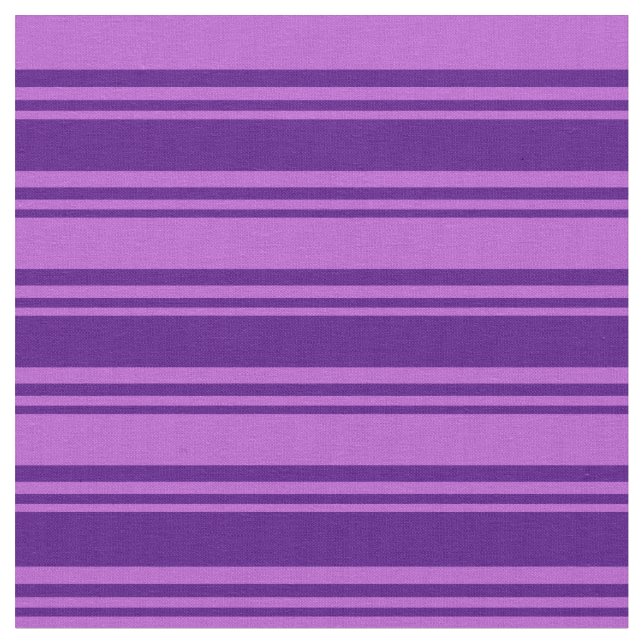 Indigo and Orchid Coloured Pattern of Stripes Fabric (Close Up)