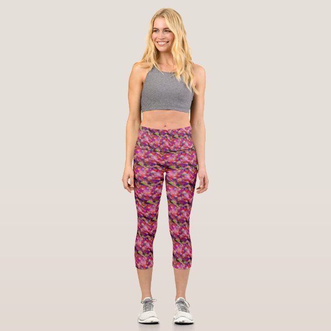 indigo and purple artwork capri leggings (Front)
