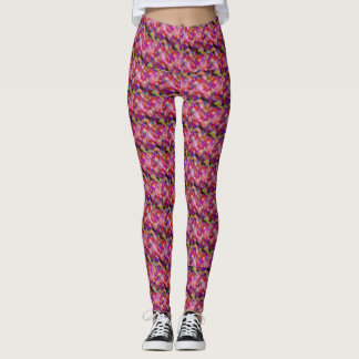 indigo and purple artwork leggings