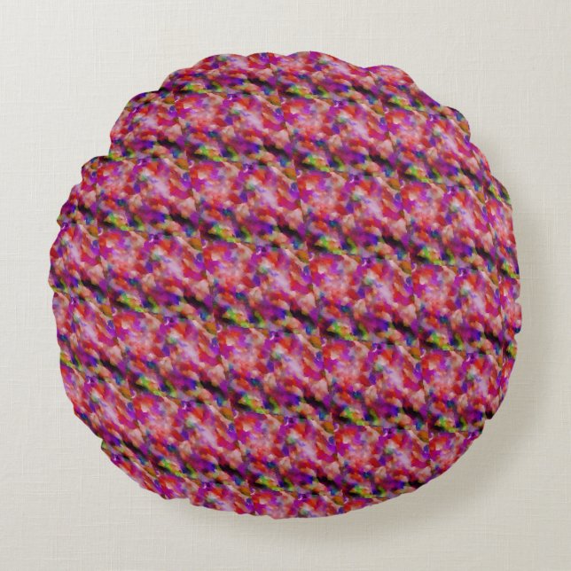 indigo and purple artwork round cushion (Front)