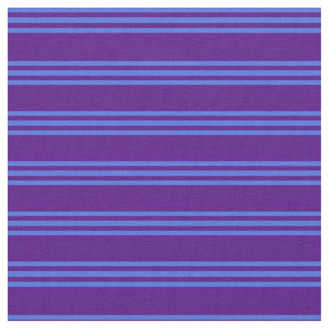 Indigo and Royal Blue Pattern of Stripes Fabric (Close Up)