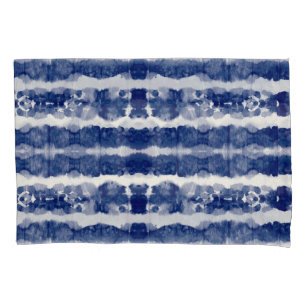 Indigo Art: Abstract Watercolor Chaos. Pillowcase