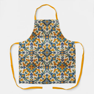 Indigo Azulejo Blue and yellow Portuguese Apron