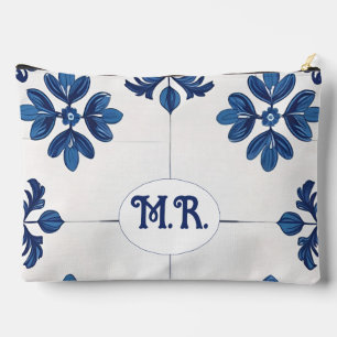 Indigo Azulejo Blue Portuguese Lisbon Decorative Accessory Pouch