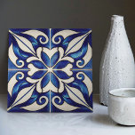 Indigo Azulejo Blue Portuguese Lisbon Decorative C Tile<br><div class="desc">Indigo Azulejo Blue Portuguese Lisbon decorative ceramic tiles are a beautiful and unique addition to any home. A high-quality product with a timeless aesthetic. The blue colour of the tiles is inspired by the indigo blue of Lisbon's famous azulejo tiles, adding a touch of history and culture to your space....</div>