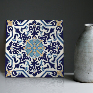 Indigo Azulejo Blue Portuguese Lisbon Decorative C Tile