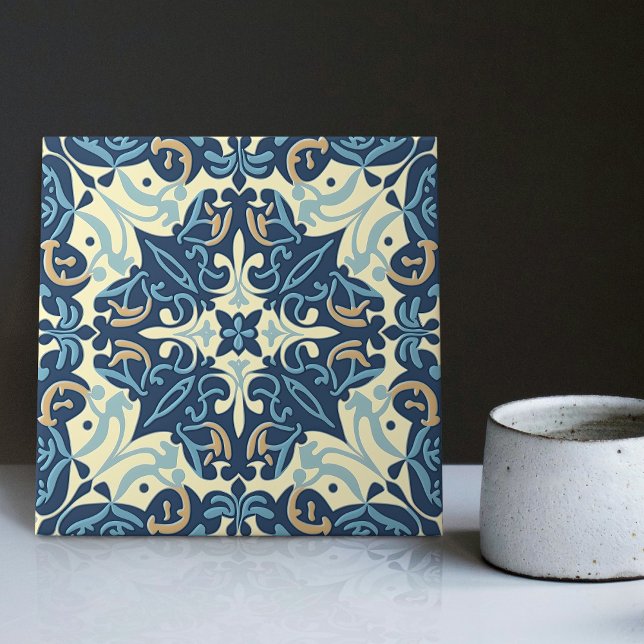 Indigo Azulejo Blue Portuguese Lisbon Decorative C Tile (Creator Uploaded)