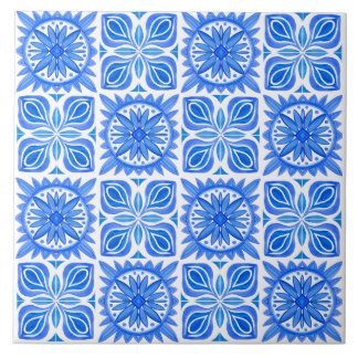 Indigo Azulejo Blue Portuguese Lisbon Decorative  Tile