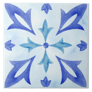 Indigo Azulejo Blue Portuguese Lisbon Decorative  Tile