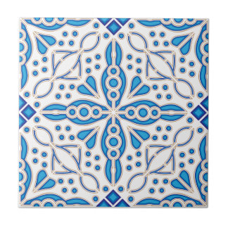 Indigo Azulejo Blue Portuguese Lisbon Decorative  Tile