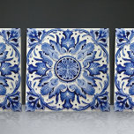 Indigo Azulejo Blue Portuguese Lisbon Decorative Tile<br><div class="desc">Indigo Azulejo Blue Portuguese Lisbon decorative ceramic tiles are a beautiful and unique addition to any home. A high-quality product with a timeless aesthetic. The blue colour of the tiles is inspired by the indigo blue of Lisbon's famous azulejo tiles, adding a touch of history and culture to your space....</div>