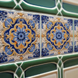 Indigo Azulejo Blue Portuguese Lisbon Decorative Tile<br><div class="desc">Indigo Azulejo Blue Portuguese Lisbon decorative ceramic tiles are a beautiful and unique addition to any home. A high-quality product with a timeless aesthetic. The blue colour of the tiles is inspired by the indigo blue of Lisbon's famous azulejo tiles, adding a touch of history and culture to your space....</div>