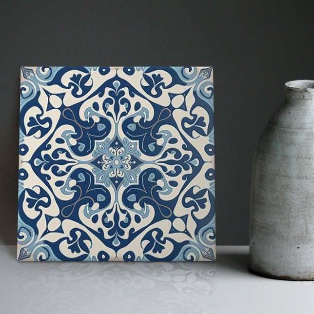 Indigo Azulejo Blue Portuguese Lisbon Decorative Tile (Creator Uploaded)