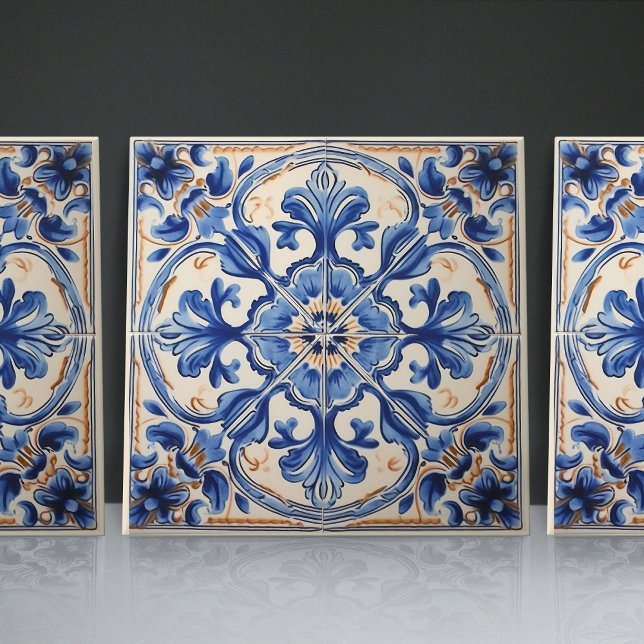 Indigo Azulejo Blue Portuguese Lisbon Decorative Tile (Creator Uploaded)