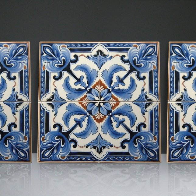 Indigo Azulejo Blue Portuguese Lisbon Decorative Tile (Creator Uploaded)