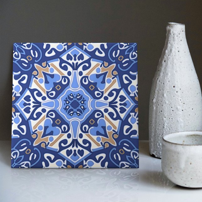 Indigo Azulejo Blue Portuguese Lisbon Decorative Tile (Creator Uploaded)