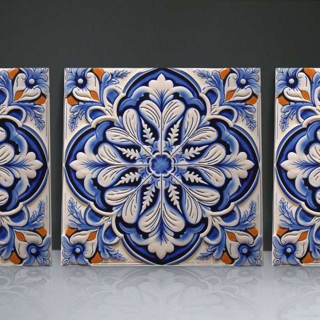 Indigo Azulejo Blue Portuguese Lisbon Decorative Tile (Creator Uploaded)