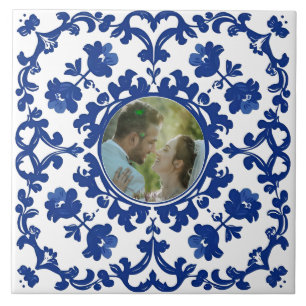 Indigo Azulejo Blue Portuguese Lisbon photo Tile