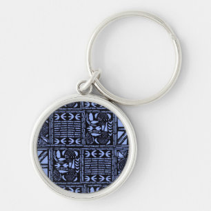 Indigo Batik Quilt - Blue Key Ring