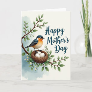 Indigo Bird Mothers Day Scene Card