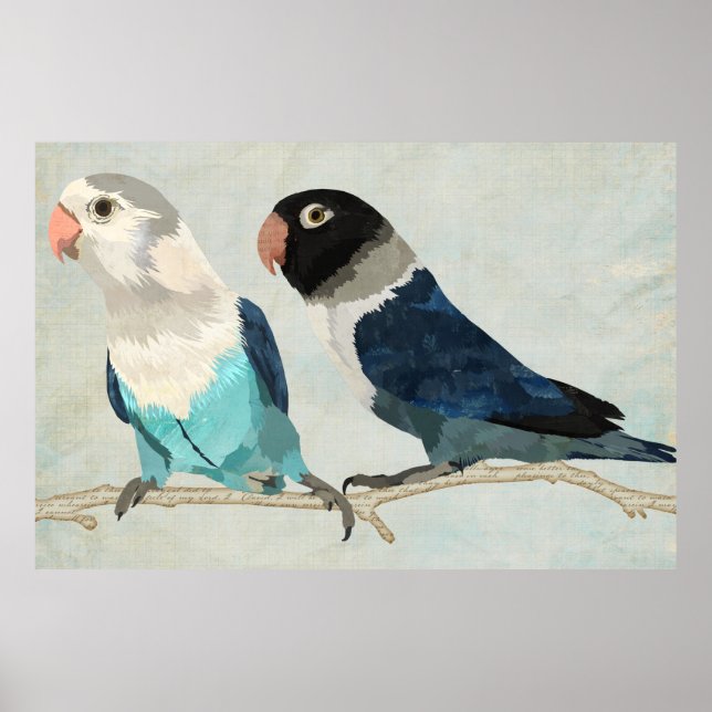 INDIGO BIRDS Art Poster (Front)