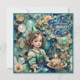 INDIGO ~ Birthday Card ~ Young Girl ~ 