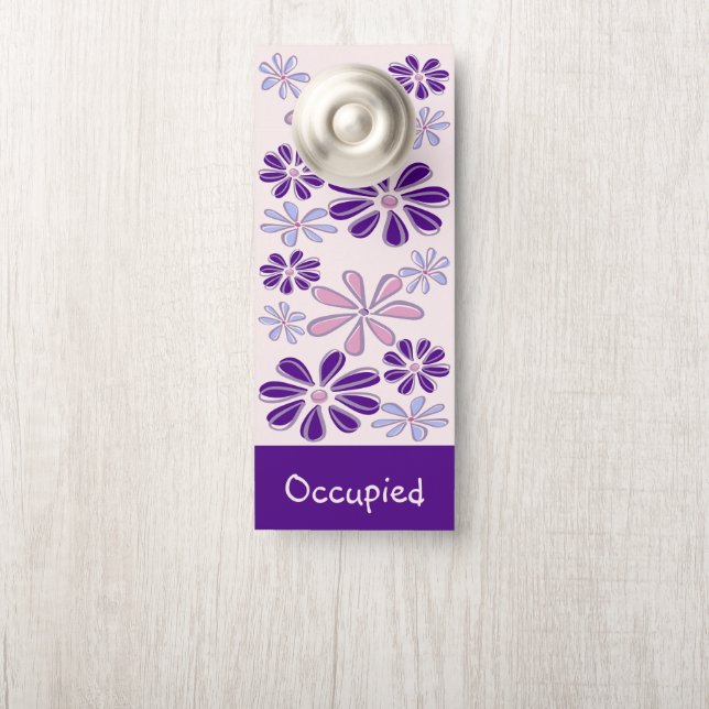 Indigo Bloom Doodle Your Name Door Hanger (On Knob)