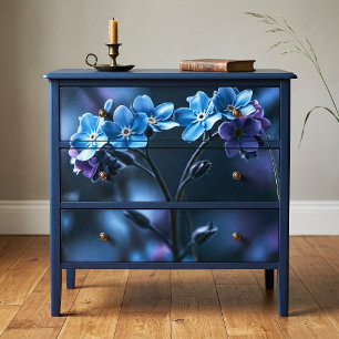Indigo Bloom Moody Botanical Forget-Me-Not Tissue Paper