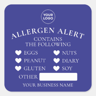 Indigo Blue Allergy Alert Bakery Cake Food Sticker