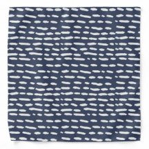 Indigo Blue and Grey Dash - Brushstroke - Bandanna