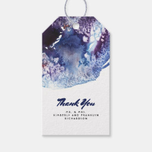 Indigo Blue and Purple Crystal Modern Watercolor Gift Tags