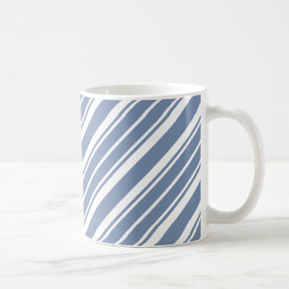 Indigo Blue and White Ticking Striped Coffee Mug