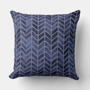 Indigo Blue Arrow Pattern Cushion