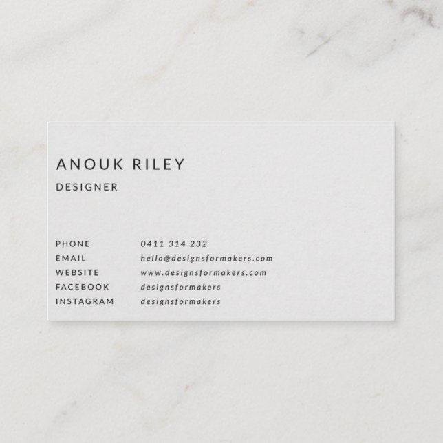 Indigo blue business card, Ocean business card (Back)