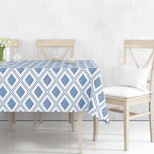 Indigo Blue Diamond Pattern Tablecloth (Creator Uploaded)