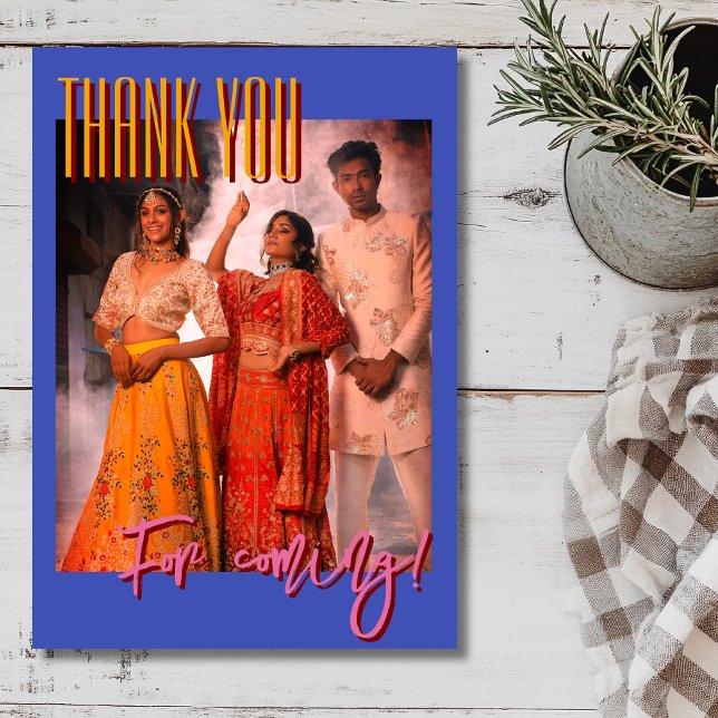 Indigo Blue Diwali Festival Family Photo Thank You Card (Creator Uploaded)