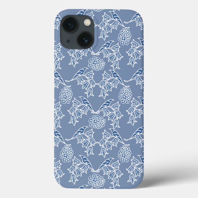 Indigo Blue Ethnic Floral Samsung Note 4 Case (Back)