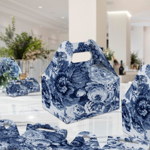 Indigo Blue Floral Toile No.3 Favour Box