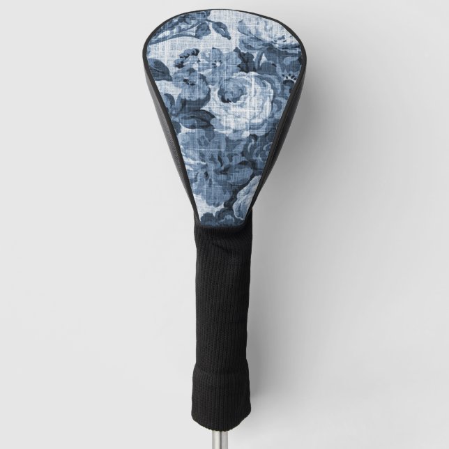 Indigo Blue Floral Toile No.4 Golf Head Cover (Front)