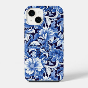 Indigo Blue Flowers iPhone 14 Case