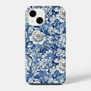 Indigo Blue Flowers iPhone 14 Case