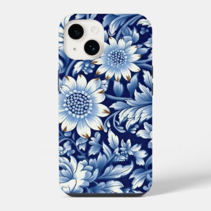 Indigo Blue Flowers iPhone 14 Case