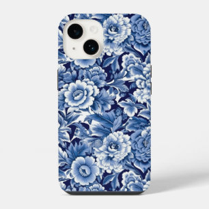 Indigo Blue Flowers iPhone 14 Case