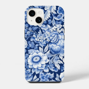 Indigo Blue Flowers iPhone 14 Case